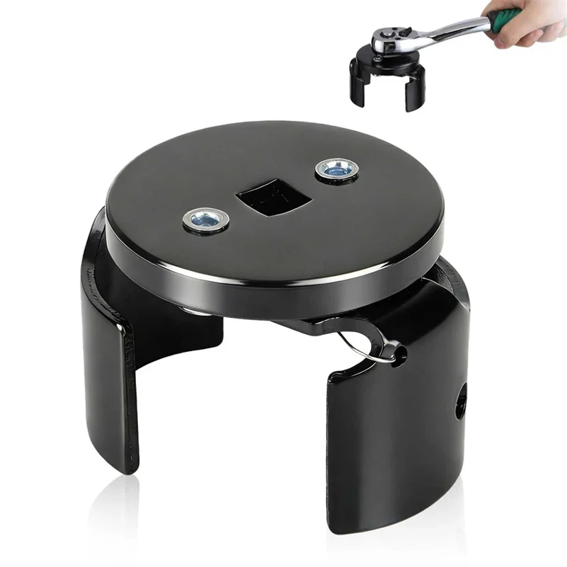 Oil Filter Wrench - 調整可能な二爪オイルフィルターレンチツール、簡単なオイル交換、フィルターエレメントの取り外し・取り付け、自動車メンテナンス修理用